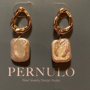 Gold and Cream Pearl Earrings